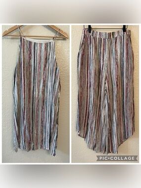 🎆BCBGeneration🎆 Multicolor Stripe tunic and pant set. Top size L. Pant size M